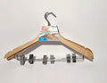 Wooden Cloth Hangers with Clips Set