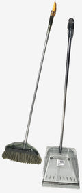 Transparent Sturdy Long Broom with Dustpan Set